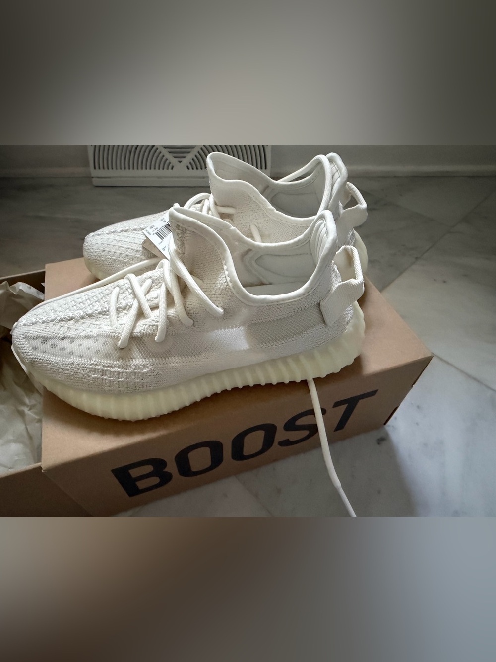 Yeezy Boost 350 V2 Cream White Knit Tag Sz 6.5 Bone NWT